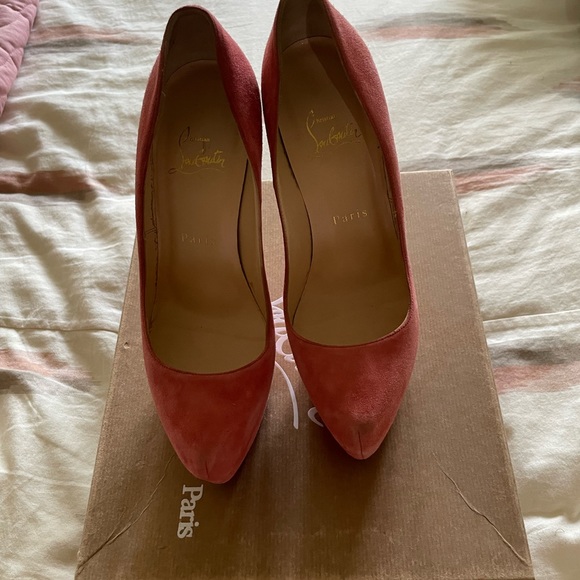 Christian Louboutin Red Highness 160 Veau Velours Suede Heels Pumps - Picture 3 of 4